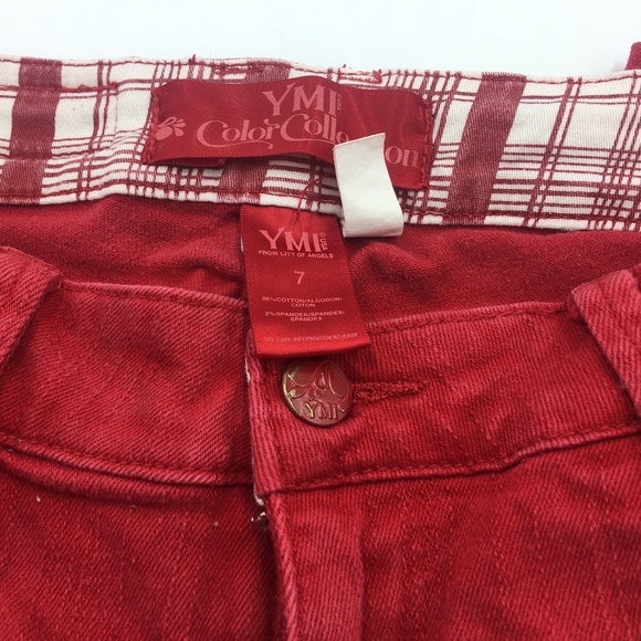 RED YMI Color Collection  jean shorts size 7 - Picture 1 of 6